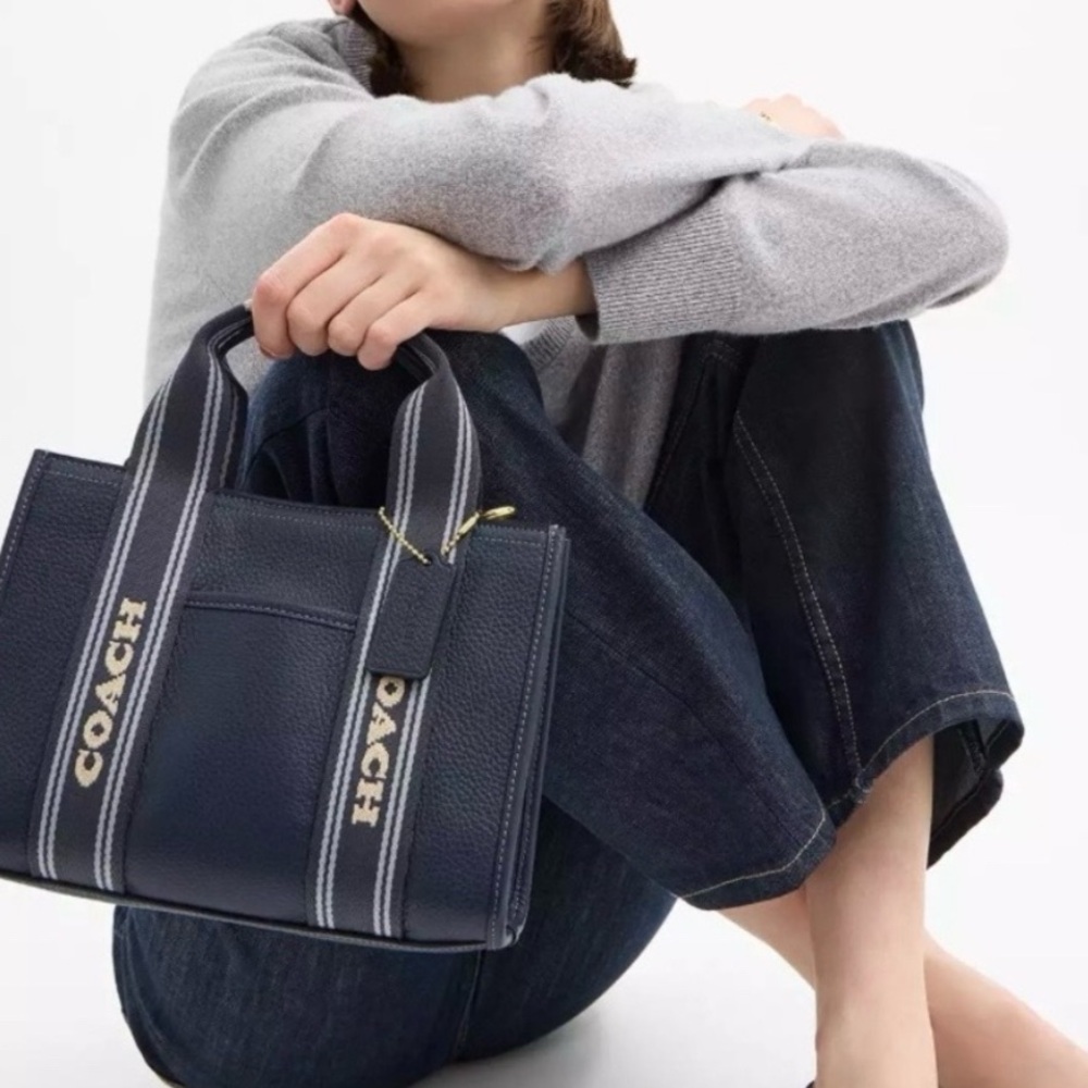 New Coach Smith Tote 24 Crossbody In Leather IM/DENIM MULTI CBH14 - Picture 3 of 7